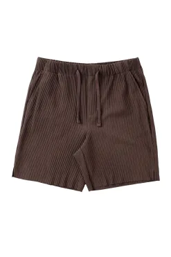 Shorts<Youngla 148 Pleated Festival Shorts Black|Chocolate|Cream|Light Blue