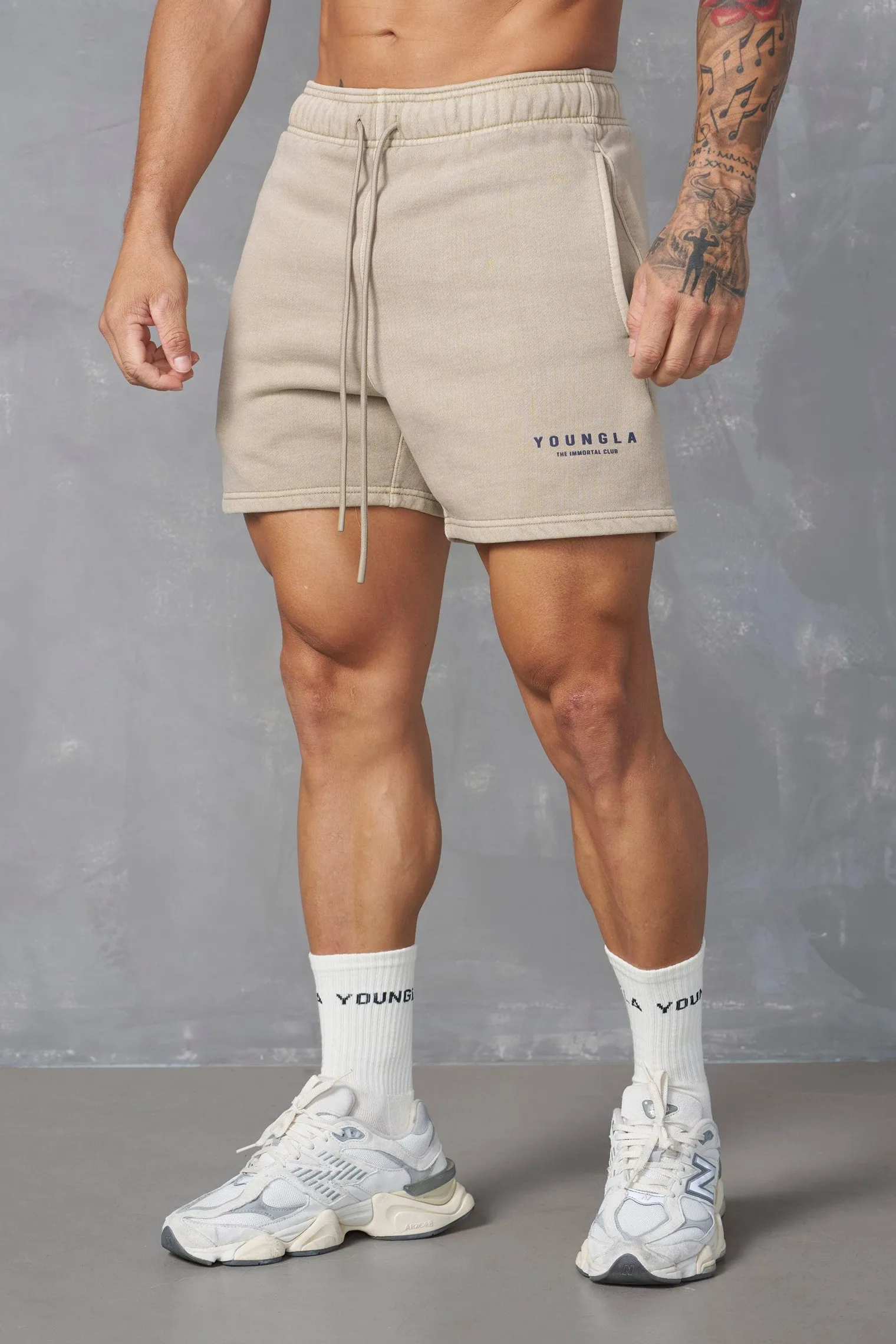Shorts<Youngla 153-Immortal Club Shorts Black Wash|Brown Wash|Sand Wash|Slate Wash