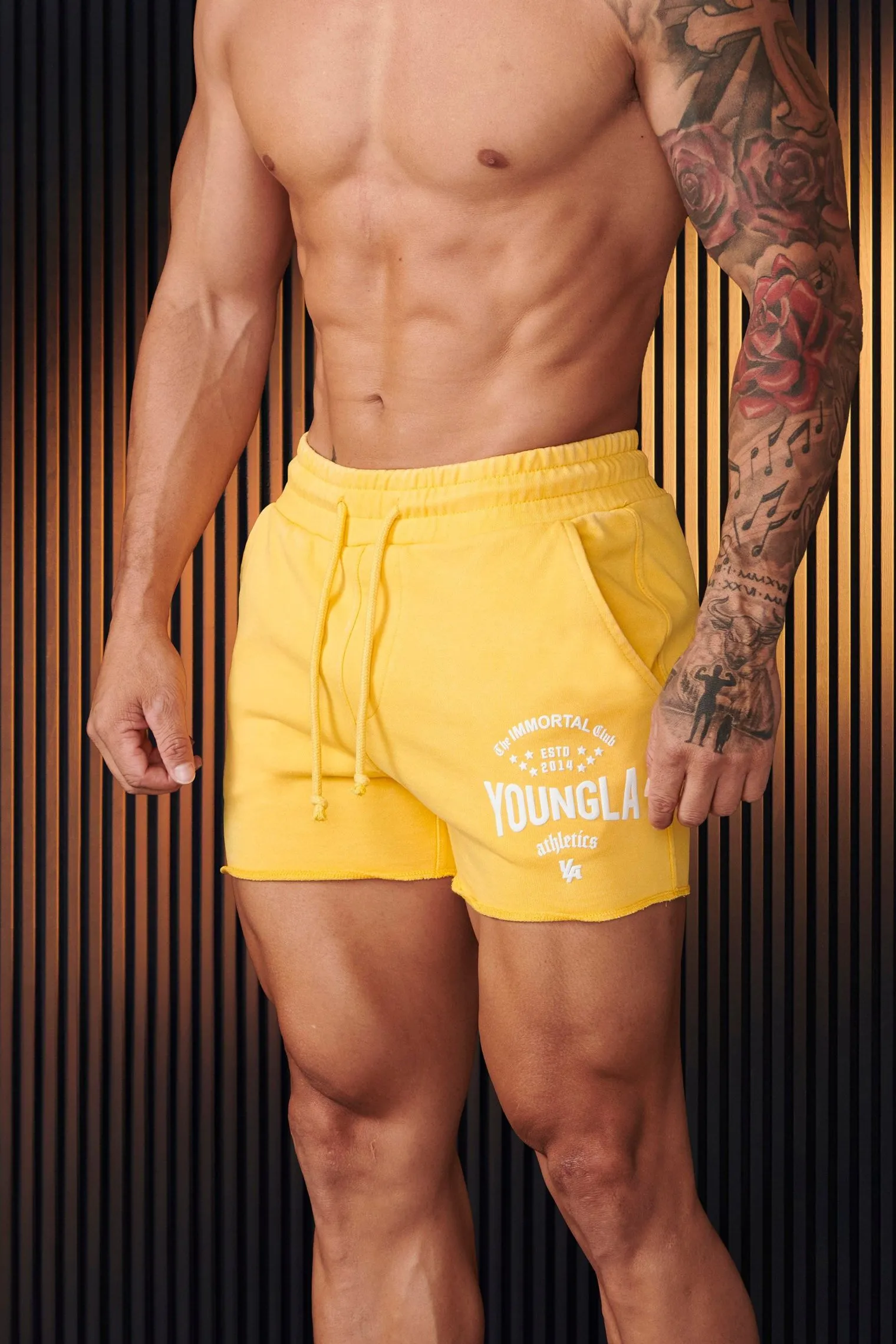 Shorts<Youngla 152-Immortal Shorts Black Wash|Beige Wash|Grey Wash|Red Wash