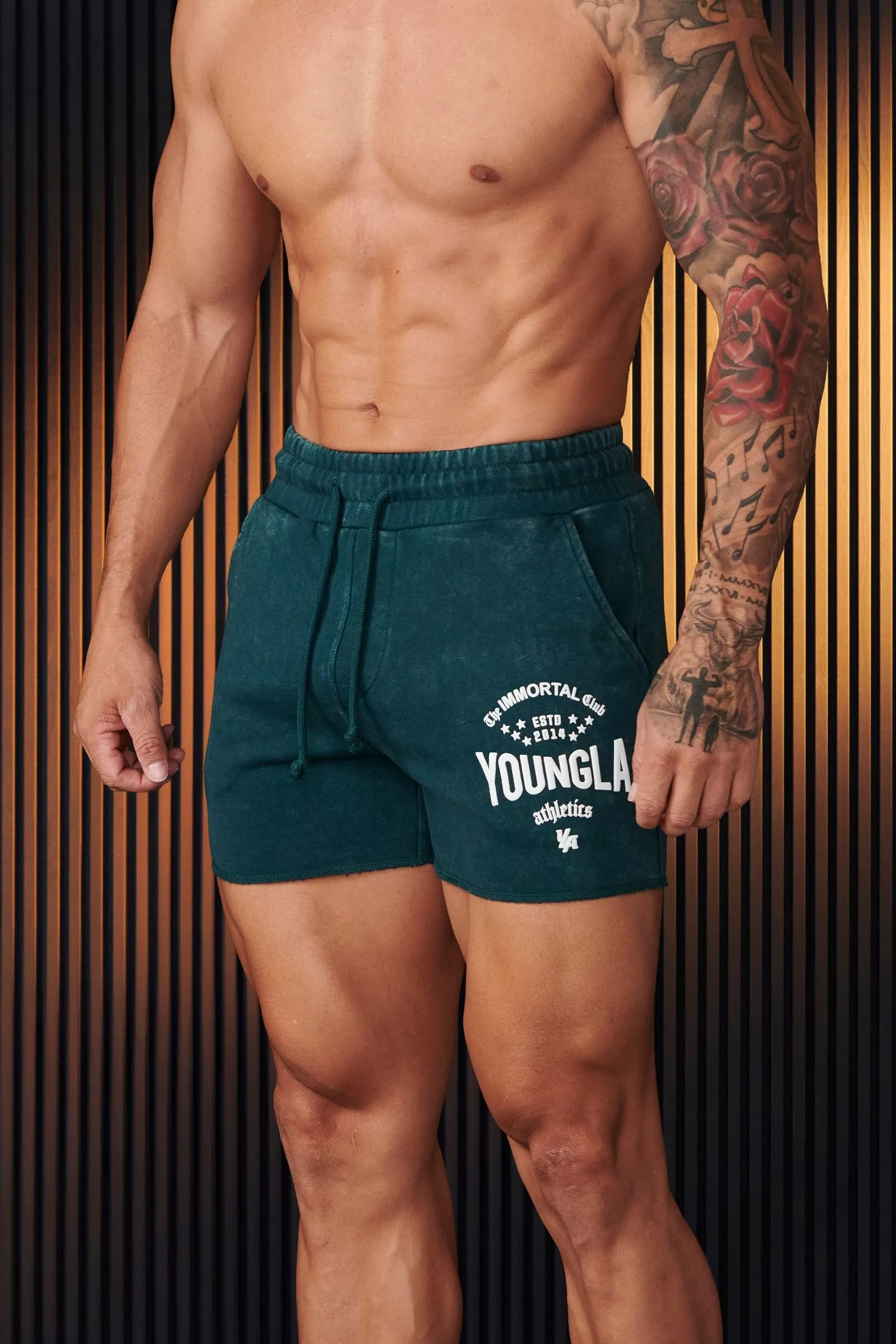 Shorts<Youngla 152-Immortal Shorts Black Wash|Beige Wash|Grey Wash|Red Wash
