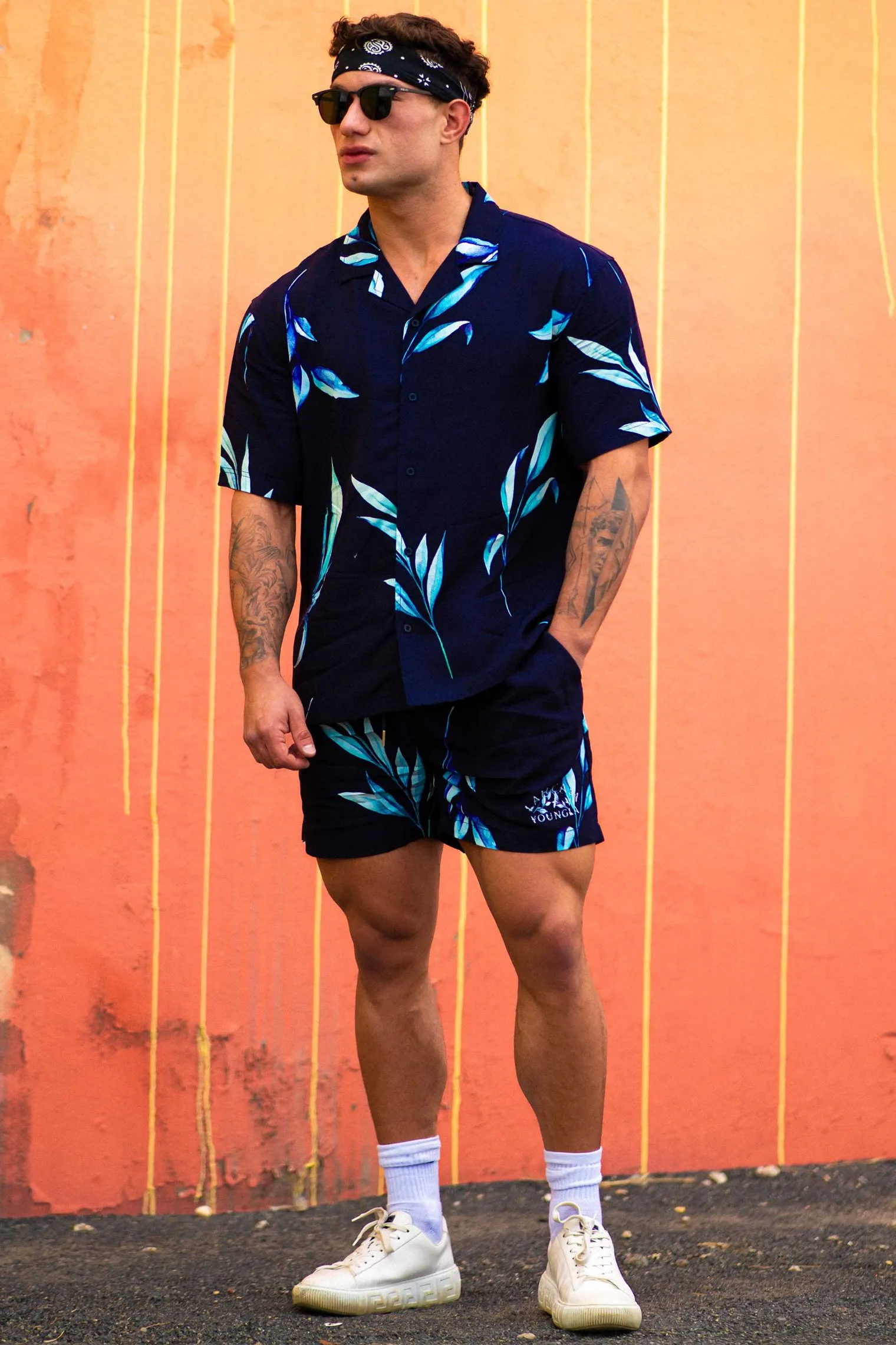 Shorts<Youngla 1038-Lah Casa Shorts Black|Jungle Green|Navy|White