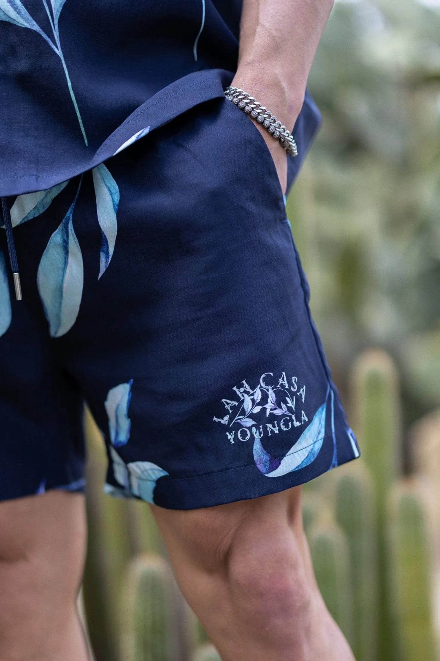 Shorts<Youngla 1038-Lah Casa Shorts Black|Jungle Green|Navy|White