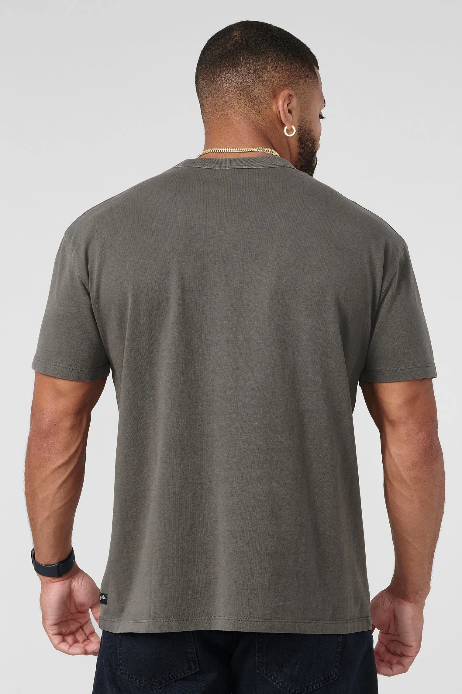 Shirts<Youngla 472-Mellow Logo Tees Black Wash|Cream Wash|Coal Wash|Dusty Pink Wash