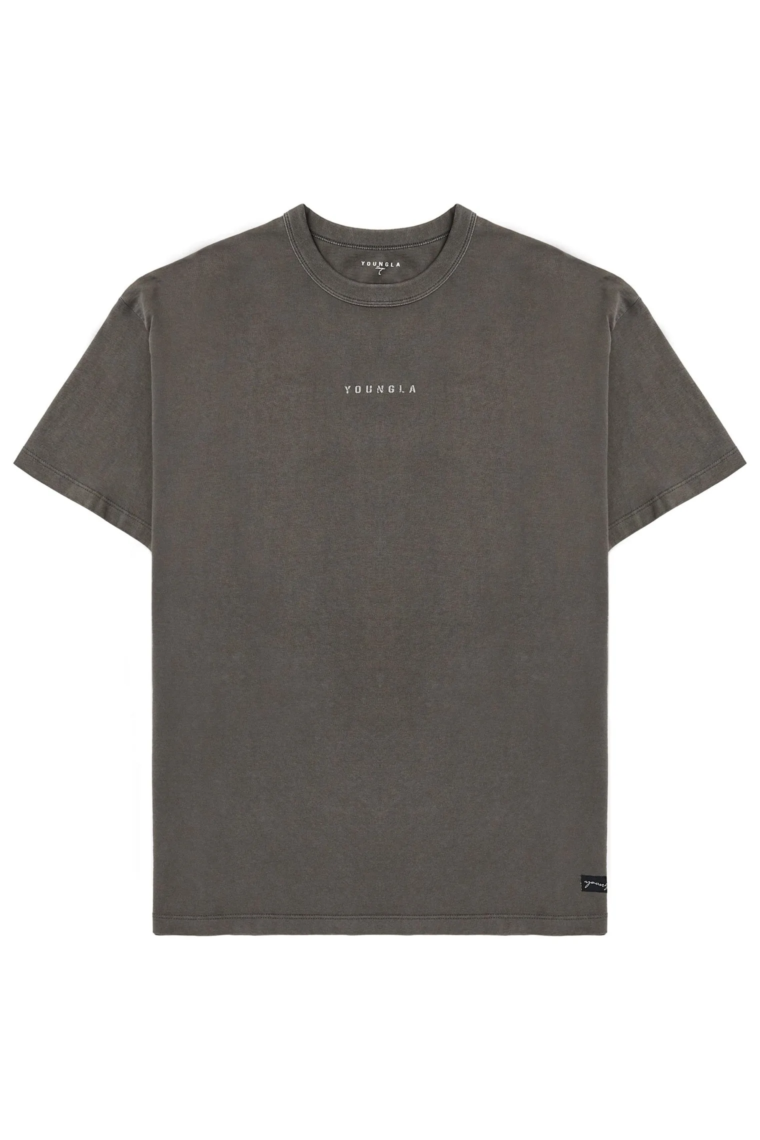 Shirts<Youngla 472-Mellow Logo Tees Black Wash|Cream Wash|Coal Wash|Dusty Pink Wash