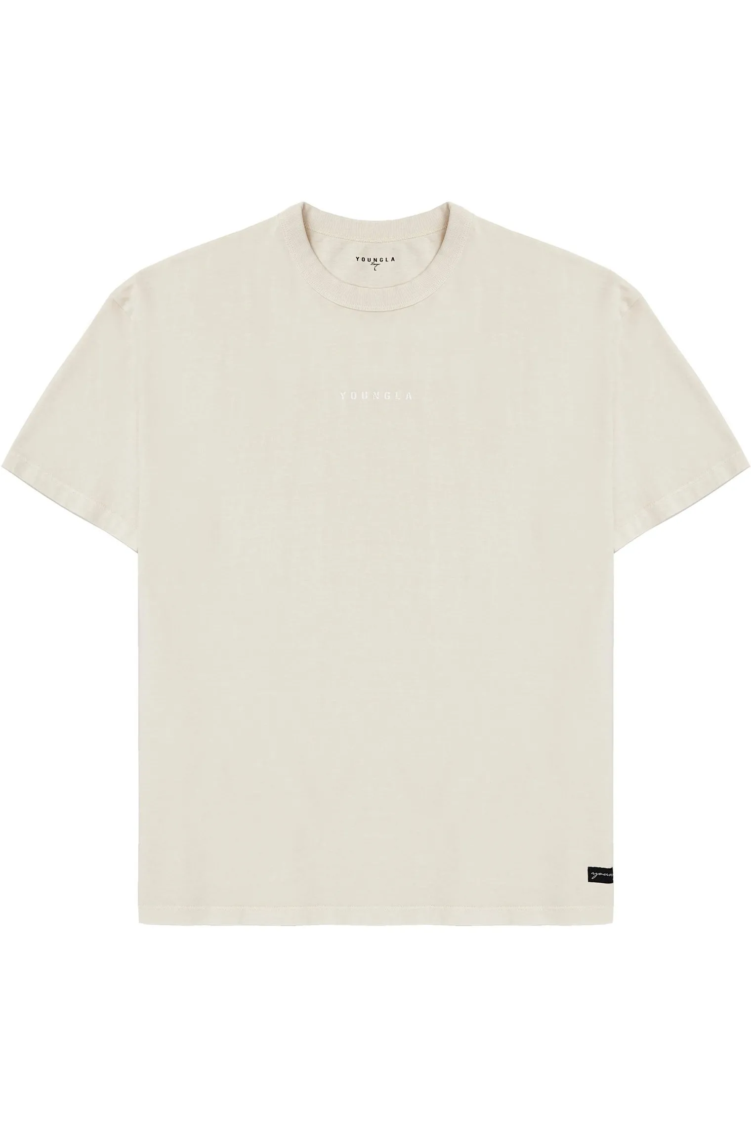 Shirts<Youngla 472-Mellow Logo Tees Black Wash|Cream Wash|Coal Wash|Dusty Pink Wash