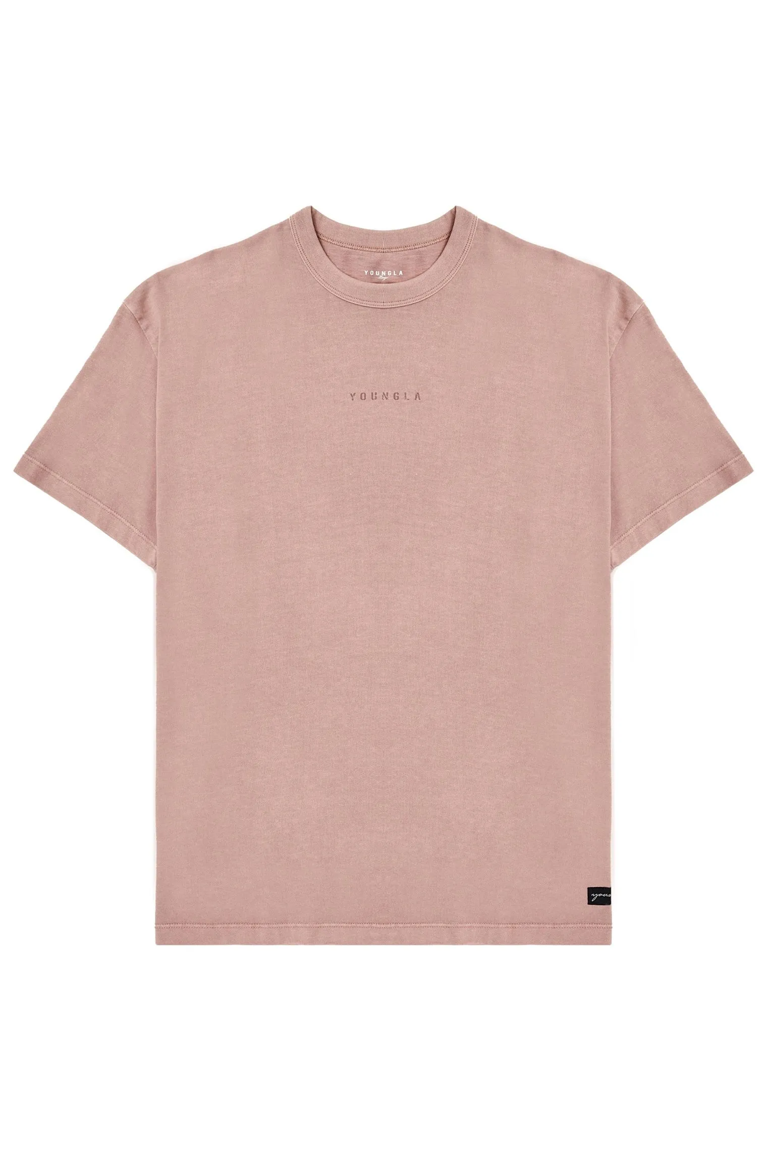 Shirts<Youngla 472-Mellow Logo Tees Black Wash|Cream Wash|Coal Wash|Dusty Pink Wash