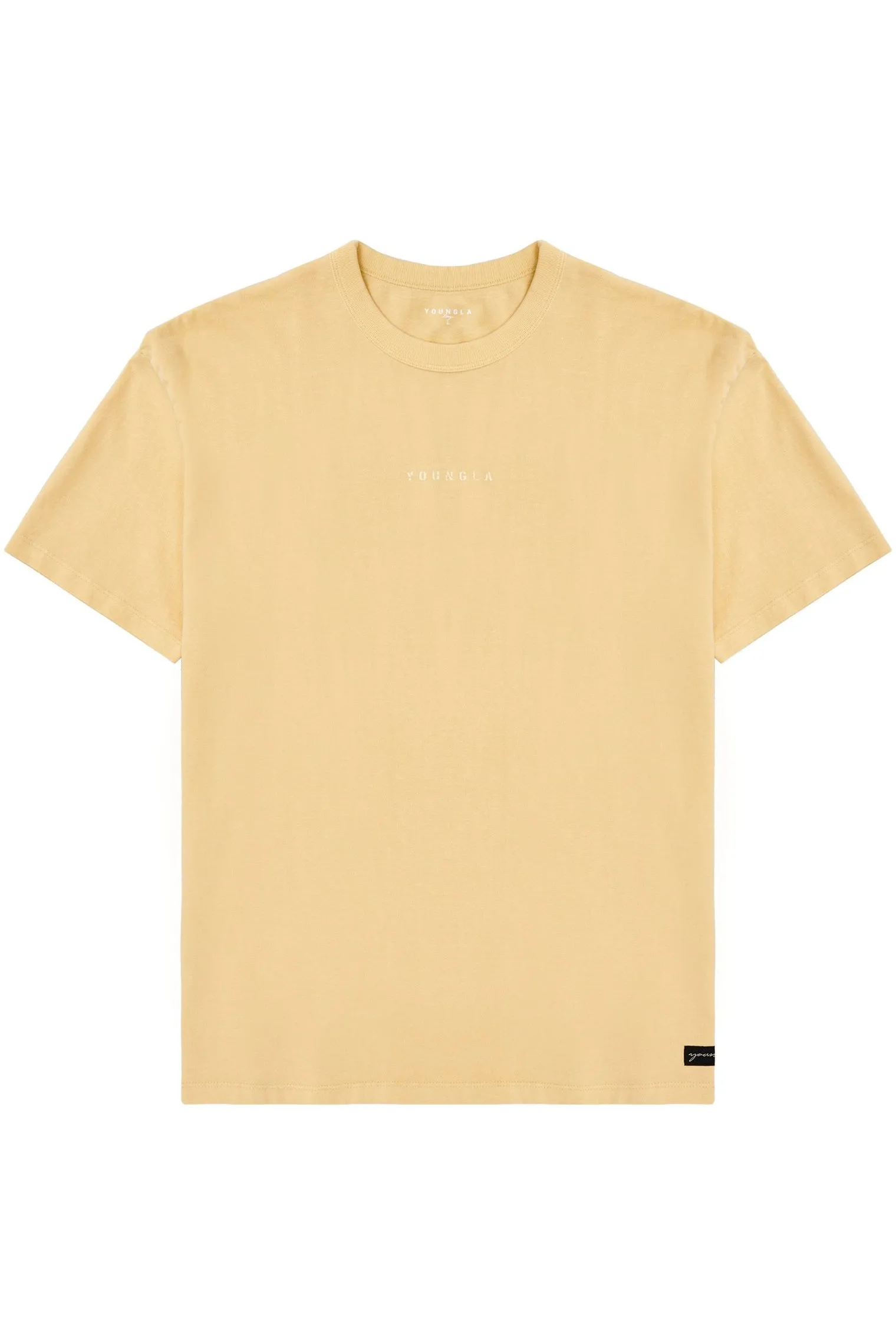 Shirts<Youngla 472-Mellow Logo Tees Black Wash|Cream Wash|Coal Wash|Dusty Pink Wash
