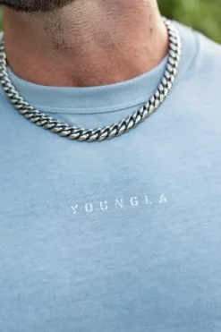 Shirts<Youngla 472-Mellow Logo Tees Black Wash|Cream Wash|Coal Wash|Dusty Pink Wash