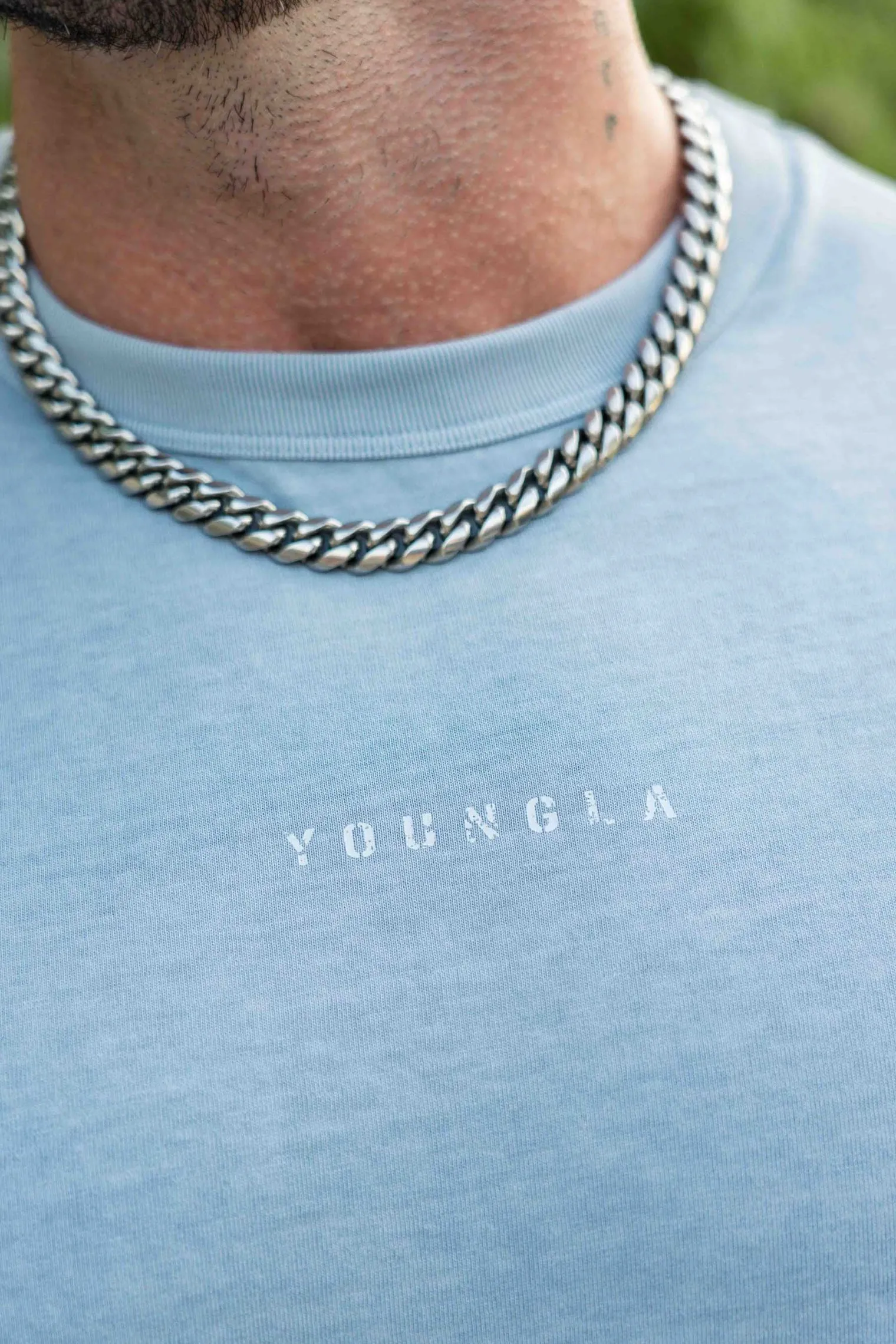 Shirts<Youngla 472-Mellow Logo Tees Black Wash|Cream Wash|Coal Wash|Dusty Pink Wash
