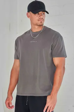 Shirts<Youngla 472-Mellow Logo Tees Black Wash|Cream Wash|Coal Wash|Dusty Pink Wash