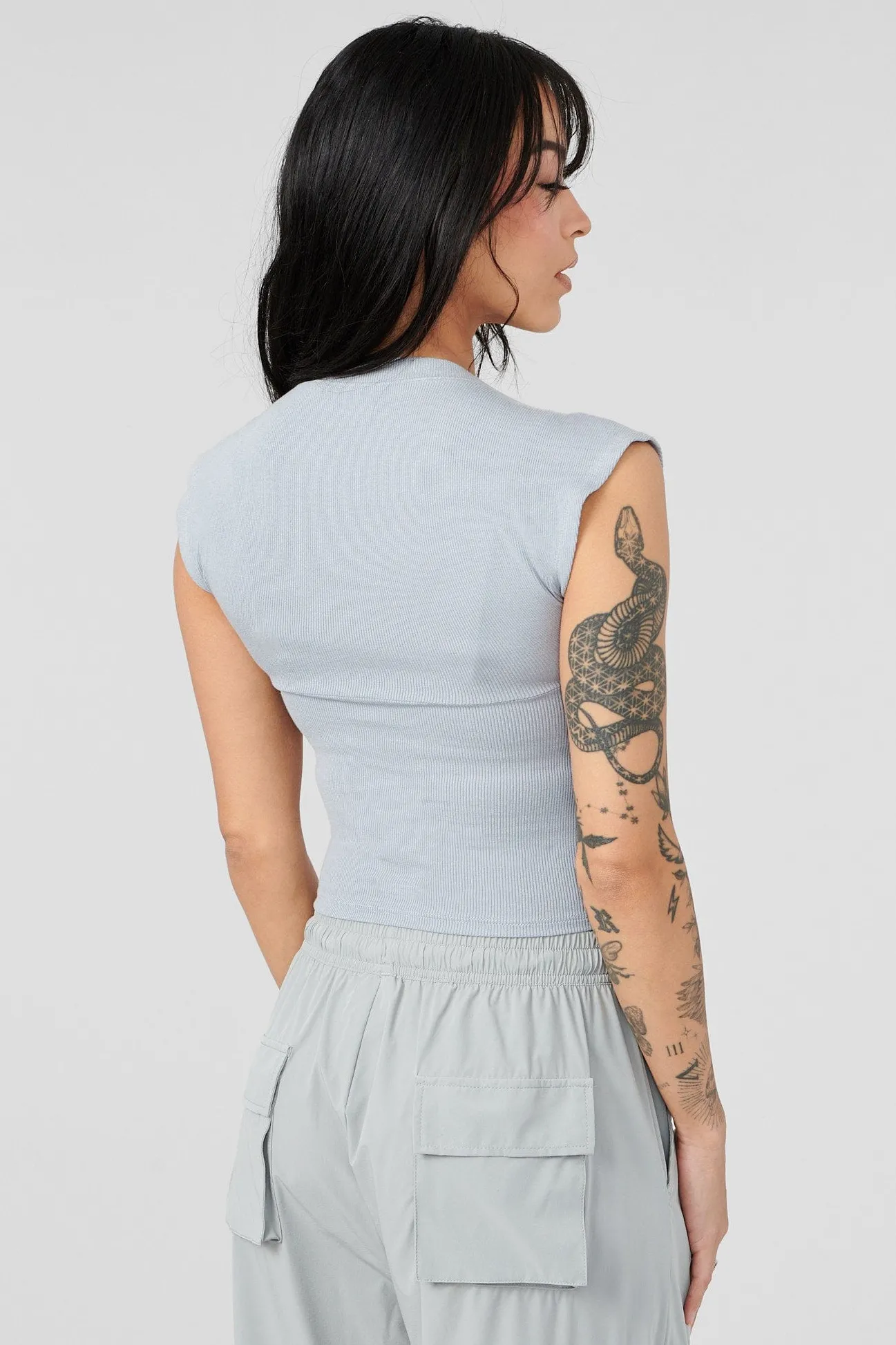Tops<Youngla W414 Luxe Ribbed Tee Black|Blue Fog|Odyssey Grey|Roasted Almond