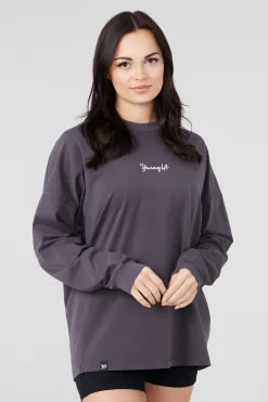 Tops<Youngla W416 Retro Long Sleeve Teal Wash|Black Wash|Light Grey Wash|Stone Grey Wash