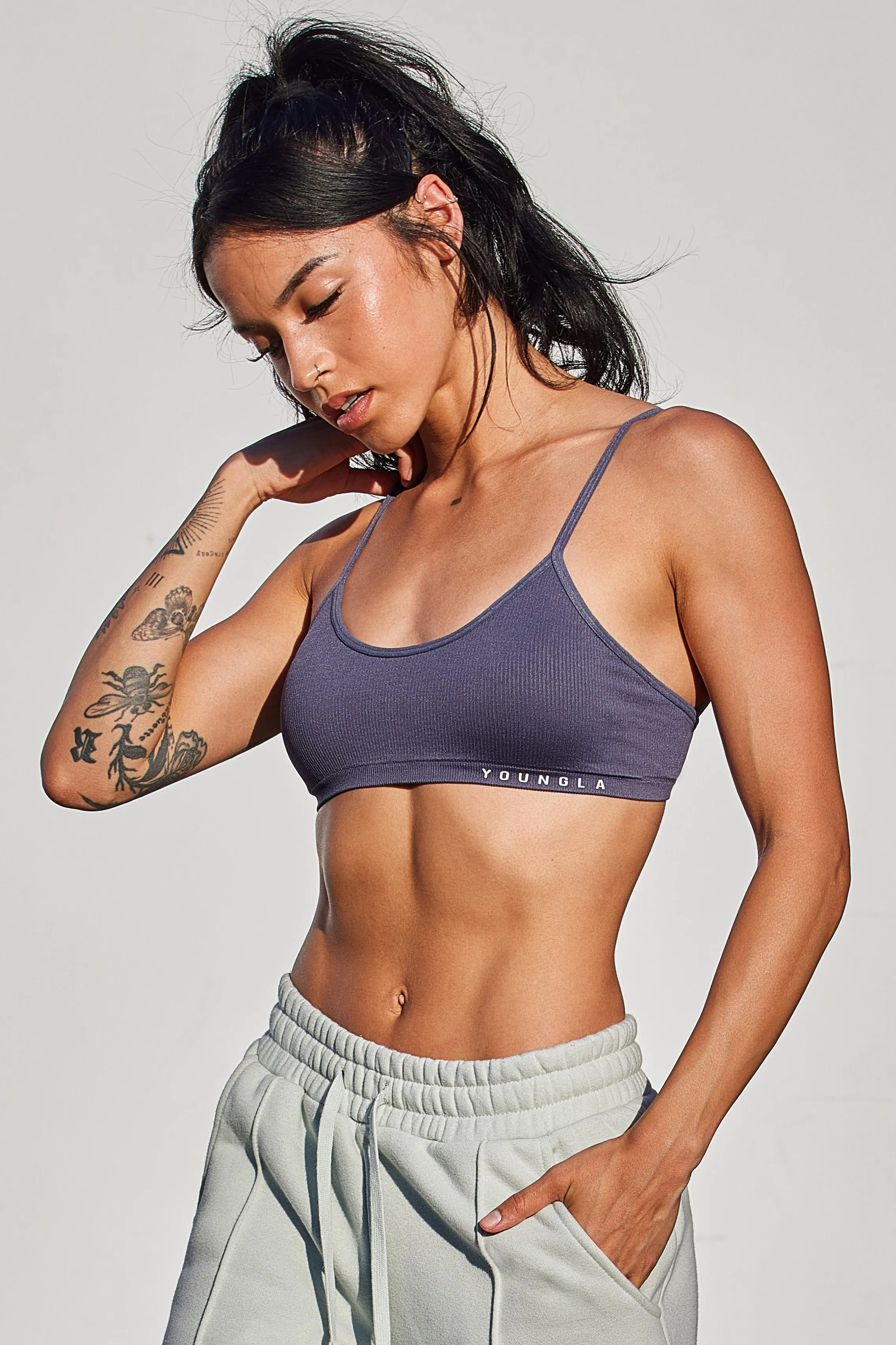 Bras<Youngla W316 Ribbed Sports Bra Coal|Light Taupe|Pink|Black