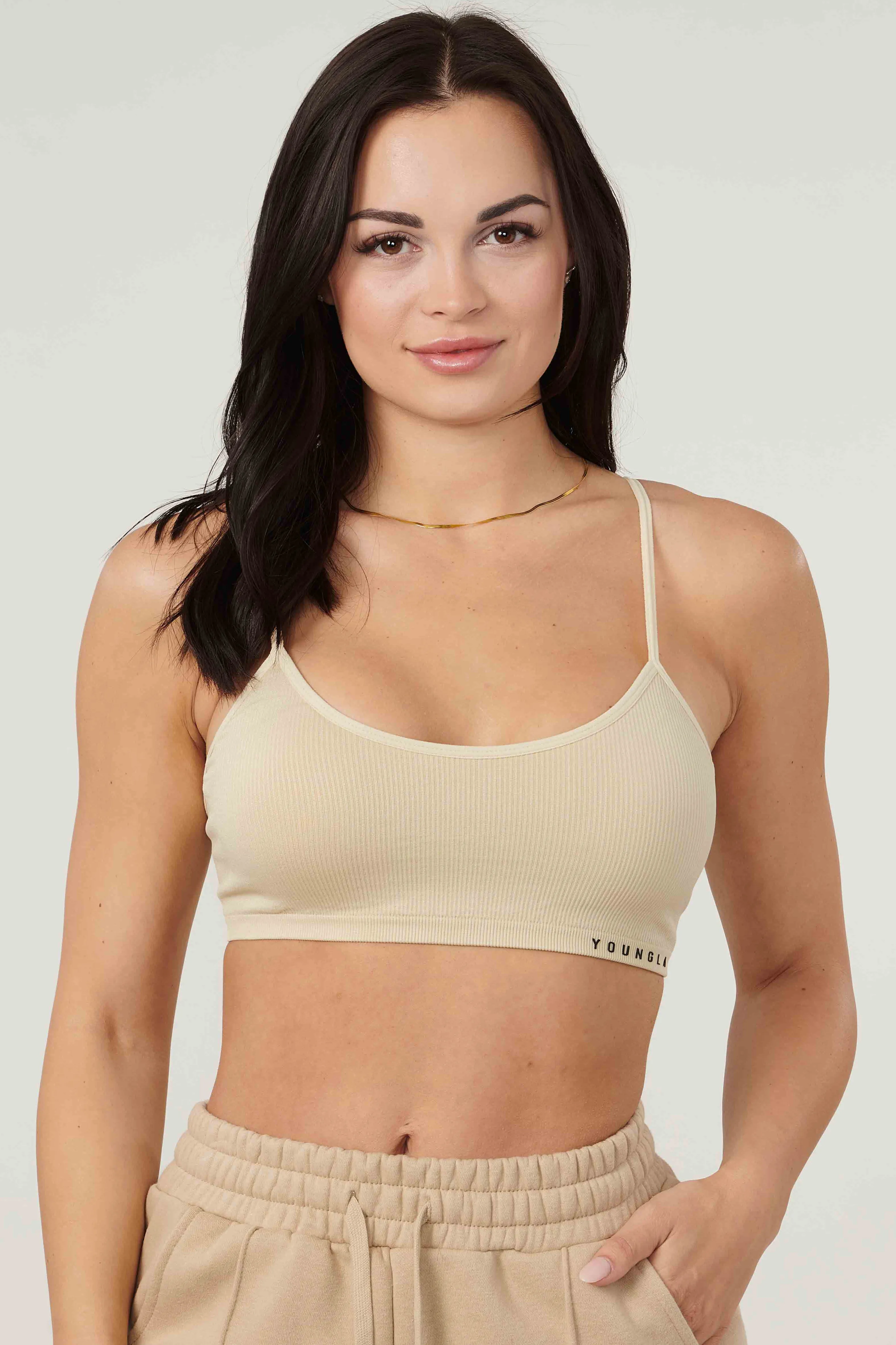 Bras<Youngla W316 Ribbed Sports Bra Coal|Light Taupe|Pink|Black
