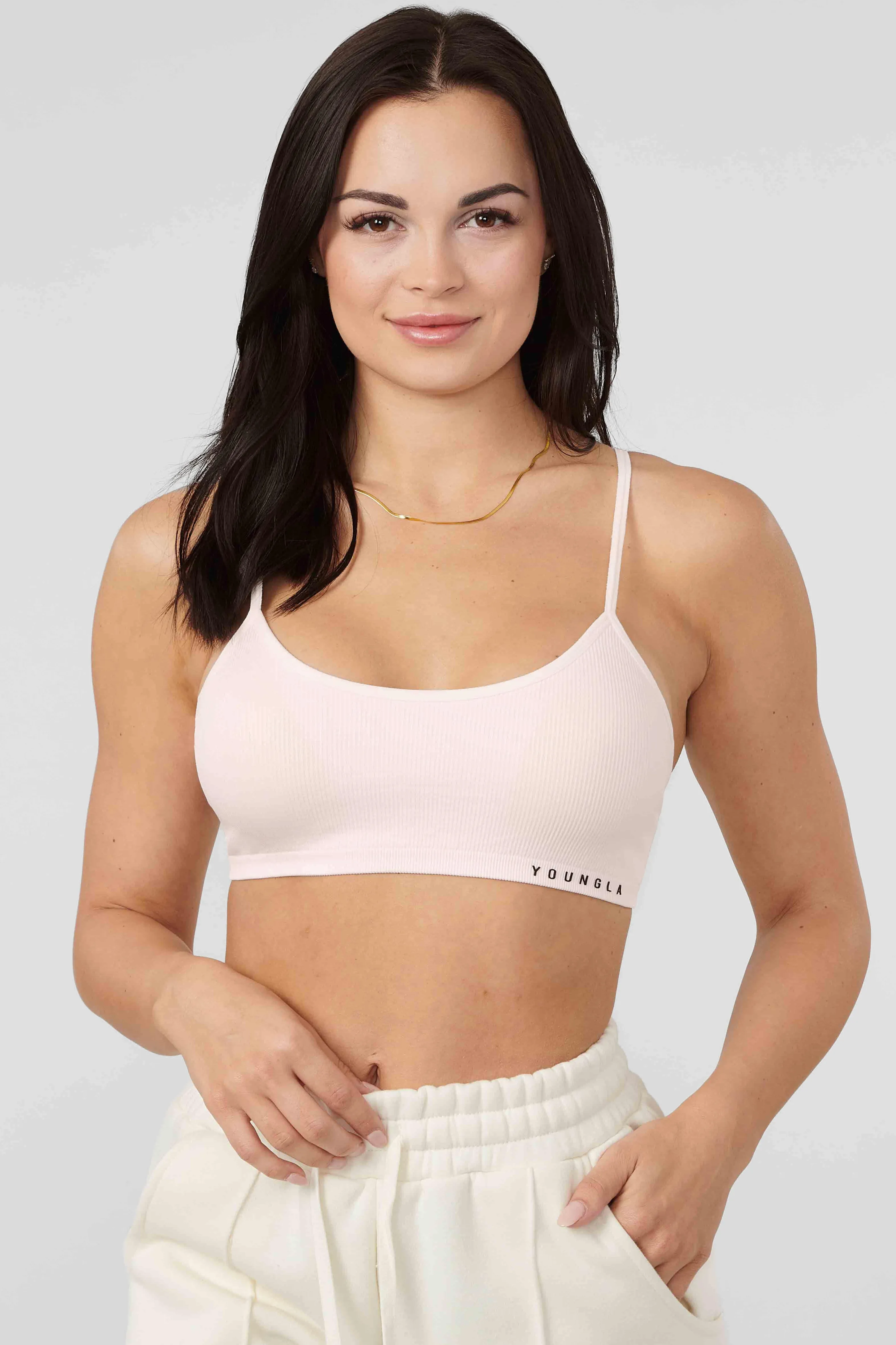 Bras<Youngla W316 Ribbed Sports Bra Coal|Light Taupe|Pink|Black