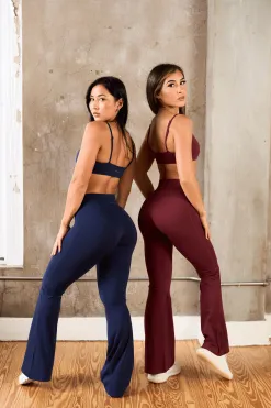 Leggings<Youngla W215 Vital Flare Pants Black|Burgundy|Midnight Blue|Milk Chocolate
