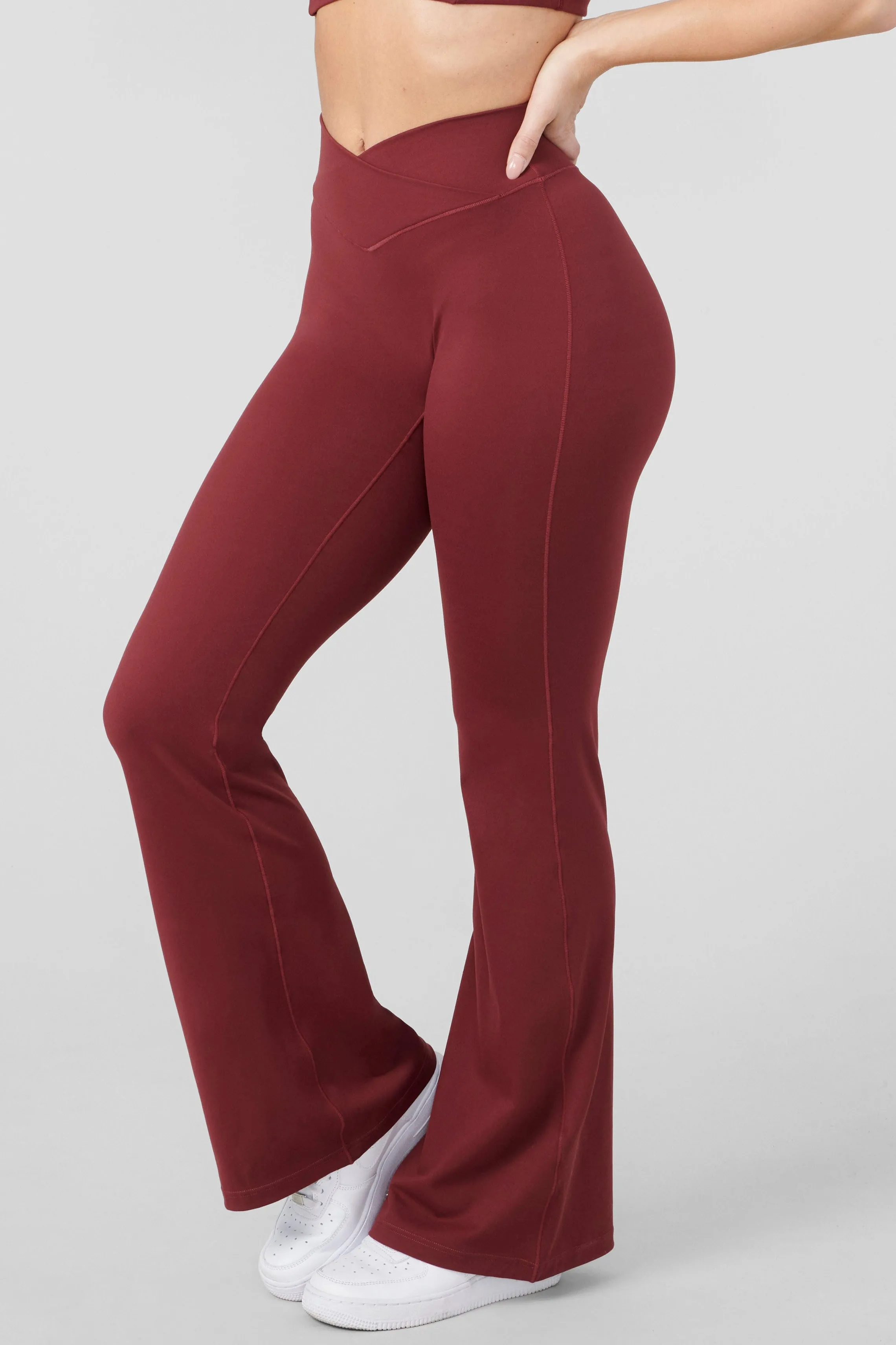 Leggings<Youngla W215 Vital Flare Pants Black|Burgundy|Midnight Blue|Milk Chocolate