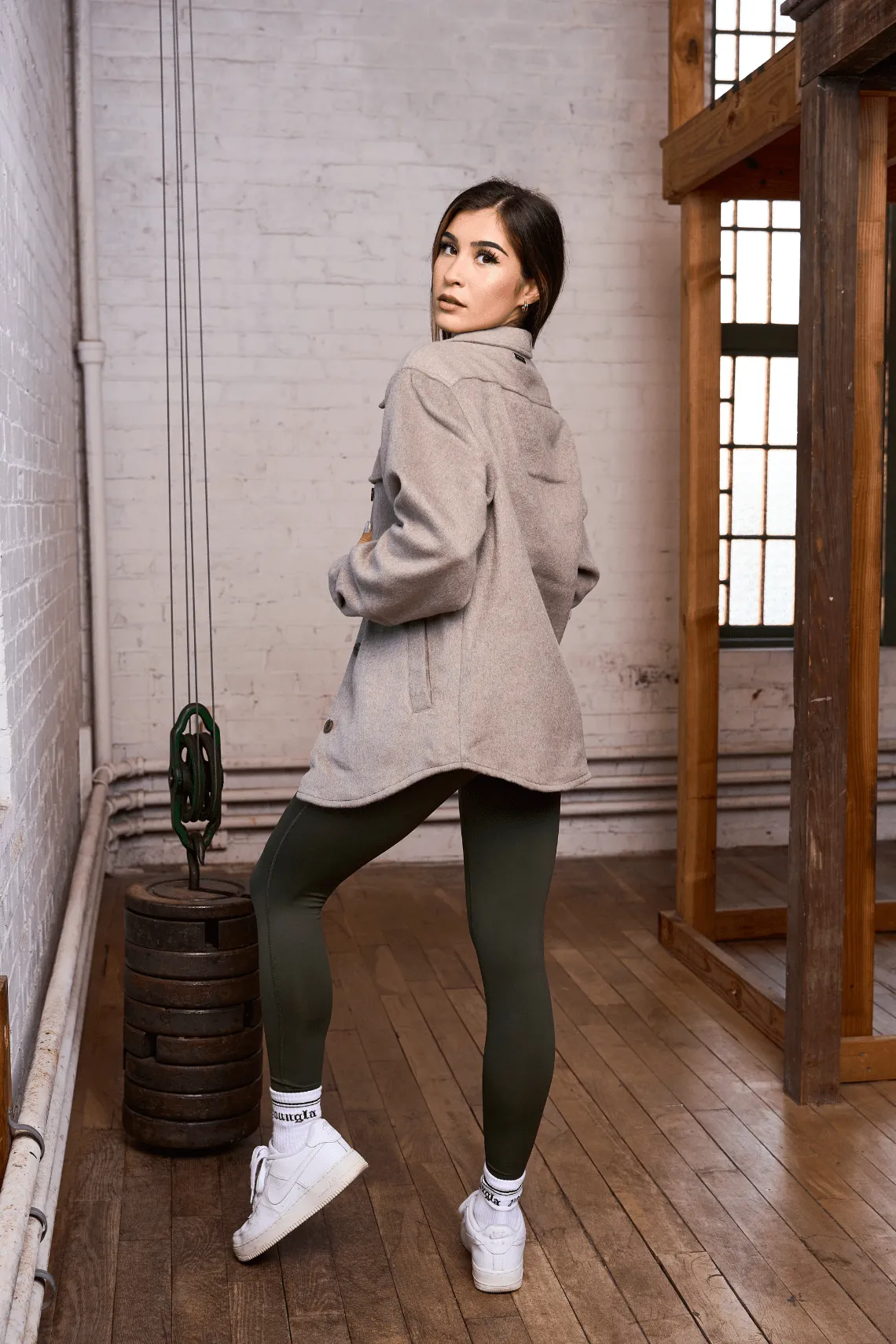 Outerwear<Youngla W515-Urban Shacket Taupe|Beige Plaid|Black|Black Plaid