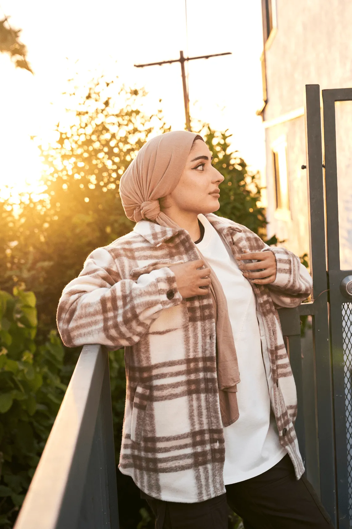Outerwear<Youngla W515-Urban Shacket Taupe|Beige Plaid|Black|Black Plaid
