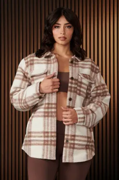 Outerwear<Youngla W515-Urban Shacket Taupe|Beige Plaid|Black|Black Plaid